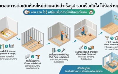 ผนังสำเร็จรูป ขั้นตอนการต่อเติมห้องใหม่ รวดเร็วทันใจ ไม่ง้อช่างปูน