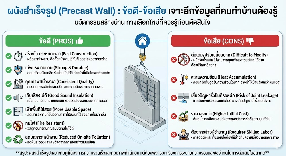 ผนังสำเร็จรูป ข้อดี ข้อเสีย