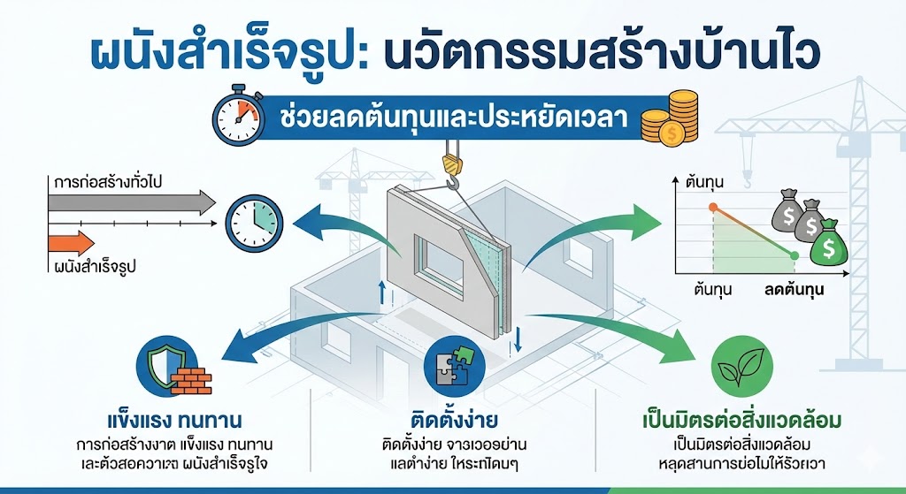 ผนังสำเร็จรูป นวัตกรรมสร้างบ้านไว ช่วยลดต้นทุนและประหยัดเวลา